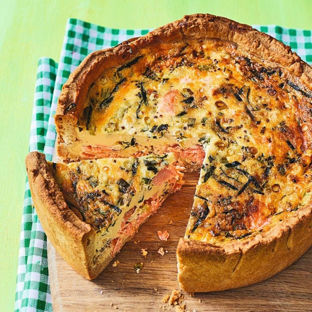 Wild garlic quiche