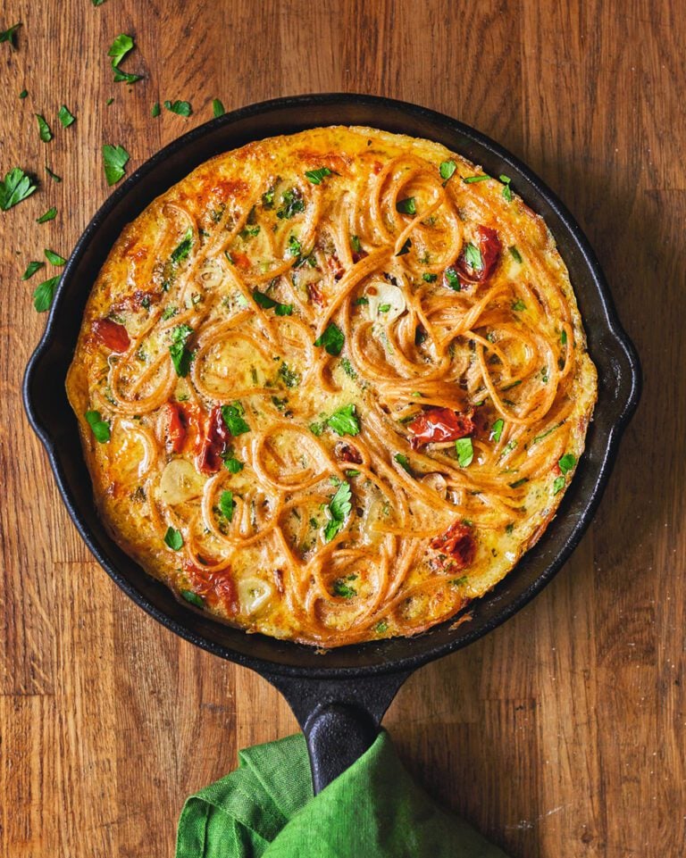 Leftover pasta frittata
