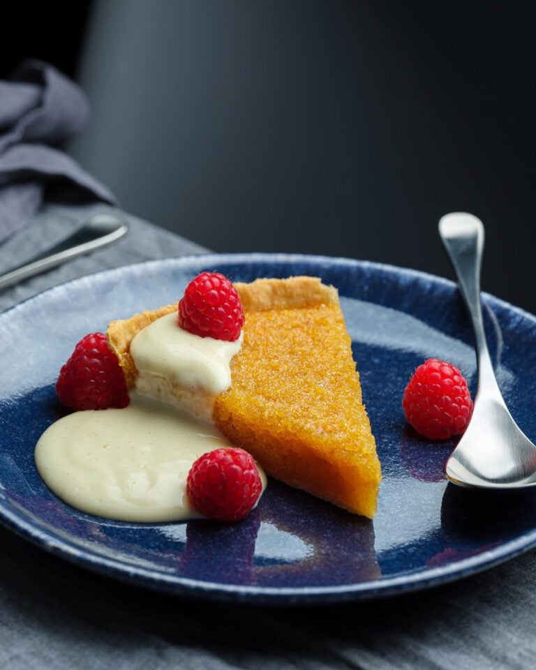 Simon Rimmer’s treacle tart with lemon mascarpone cream