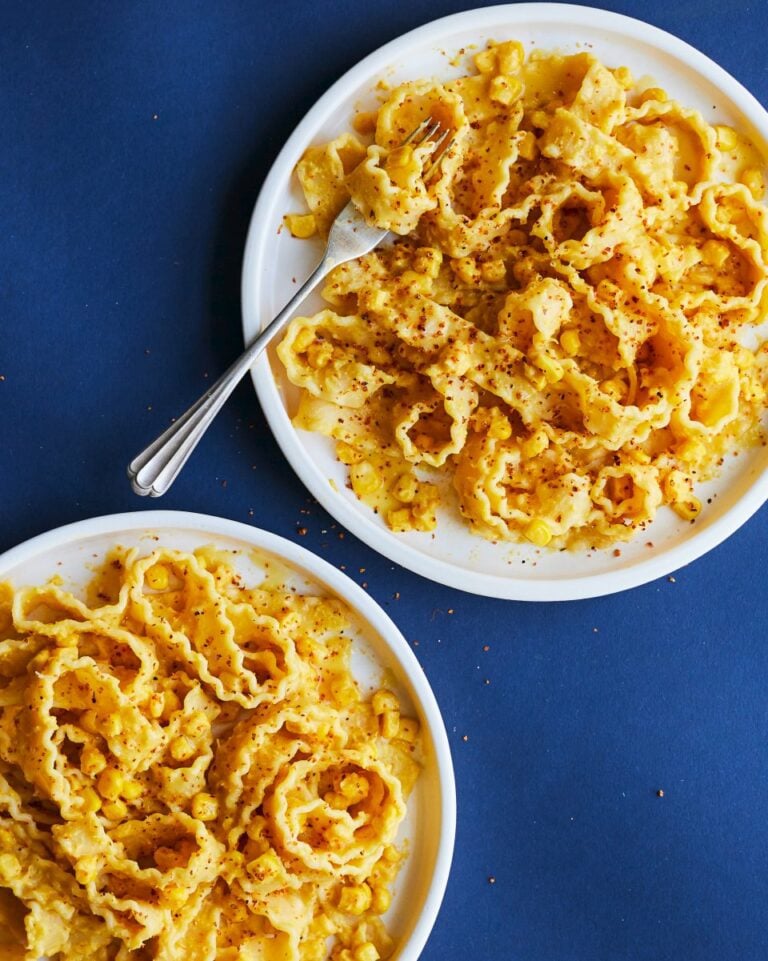 Creamy sweetcorn and Tajín pasta
