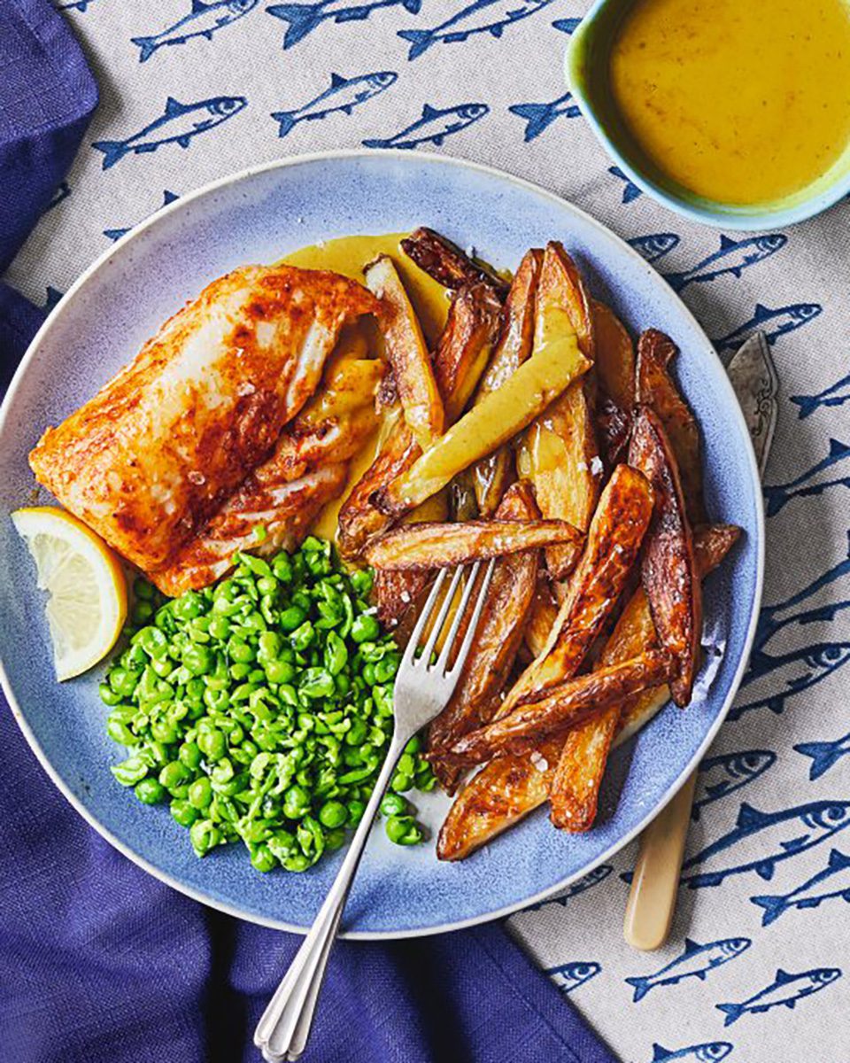 Fish and chips with no-waste shell curry sauce - delicious. magazine