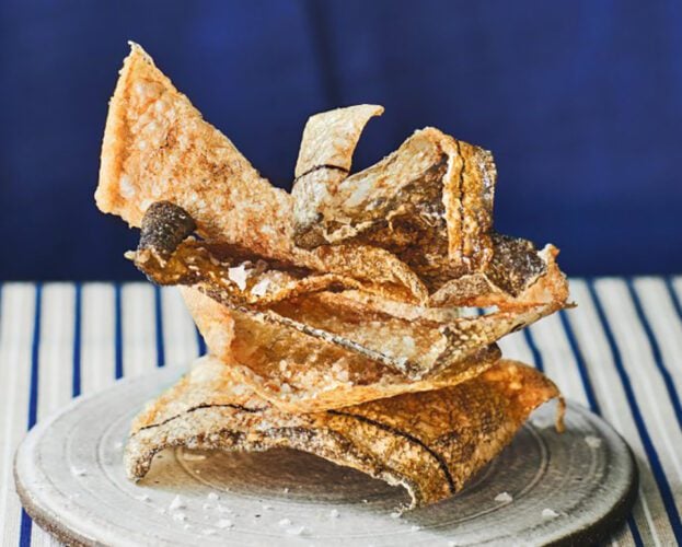 Crispy fish skin crackling