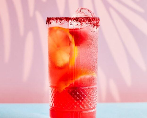 Raspberry and pink peppercorn lemonade