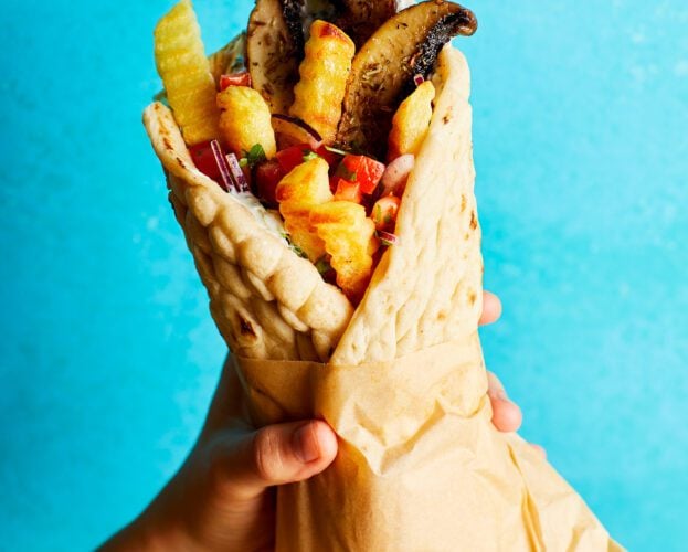 Cumin-spiced mushroom gyros