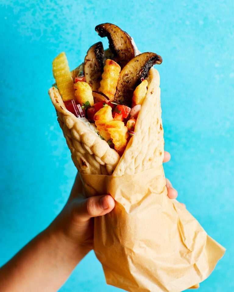 Cumin-spiced mushroom gyros
