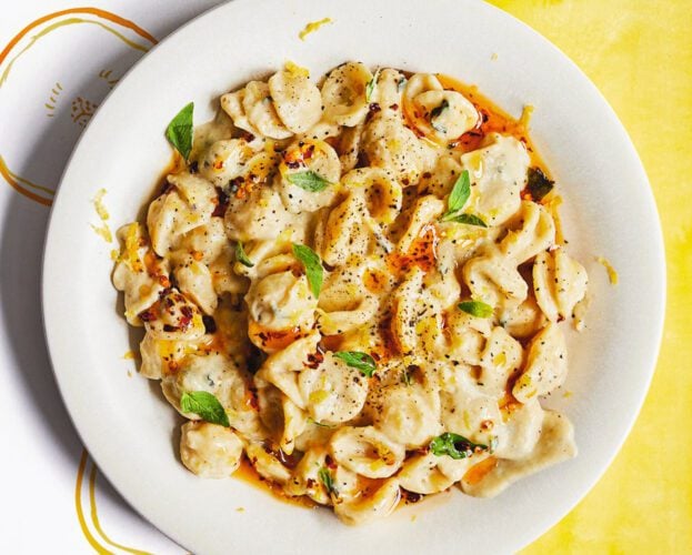 Smoky courgette and ricotta pasta