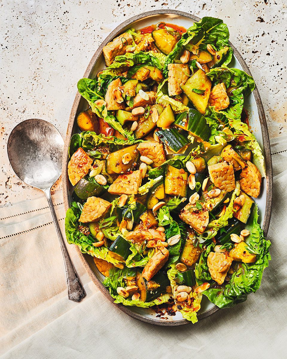 Smacked cucumber, tempeh and peanut salad - delicious. magazine