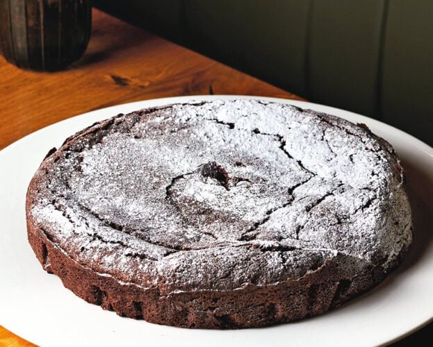 Theo Randall’s torta barozzi (flourless chocolate, almond and rum cake)