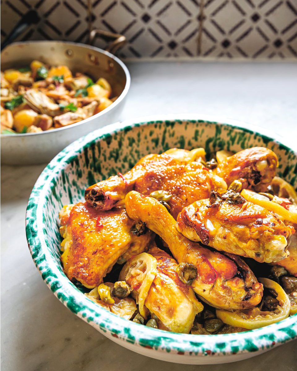 Chicken with capers, lemon, chillies and thyme delicious. magazine
