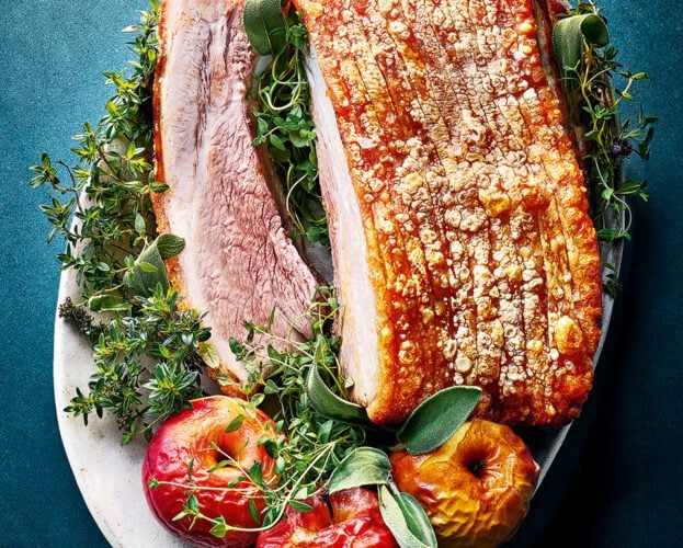 Roast pork belly with foolproof perfect crackling