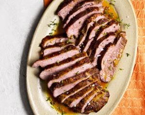 Simple roast leg of lamb with earthy spice rub