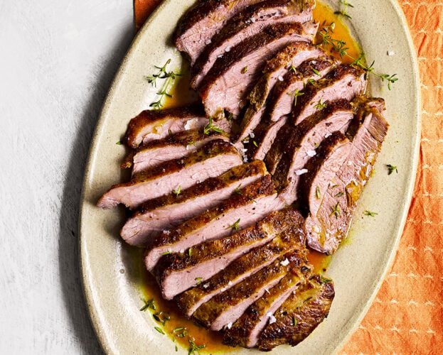 Simple roast leg of lamb with earthy spice rub