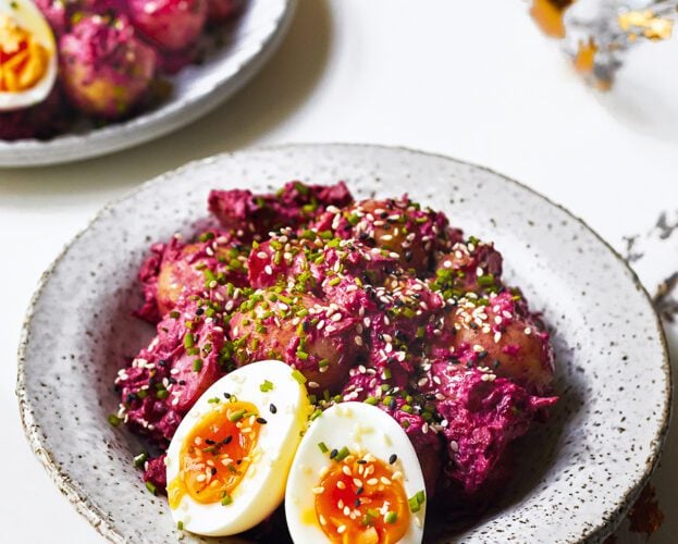 Beetroot, miso and tuna potato salad