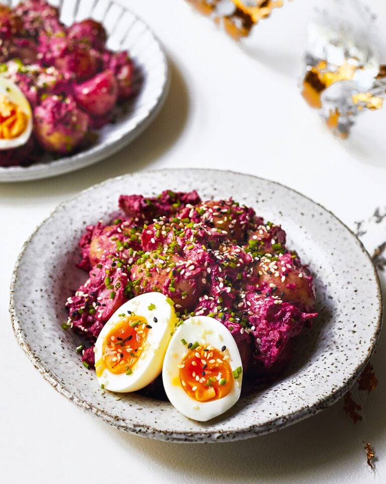 Beetroot, miso and tuna potato salad