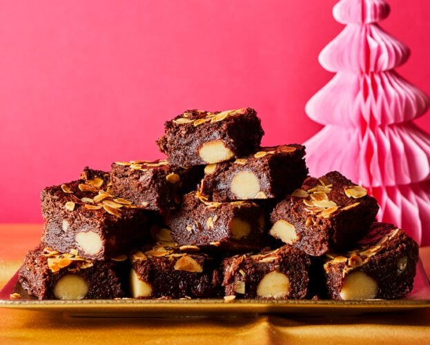 Air fryer marzipan chocolate brownies
