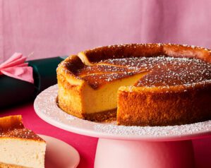Air fryer eggnog cheesecake