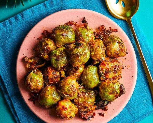 air fryer crispy ’nduja sprouts