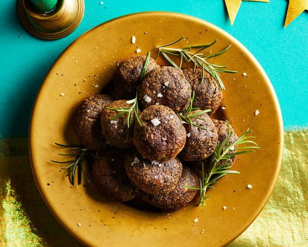 Air fryer mushroom and chestnut stuffing balls