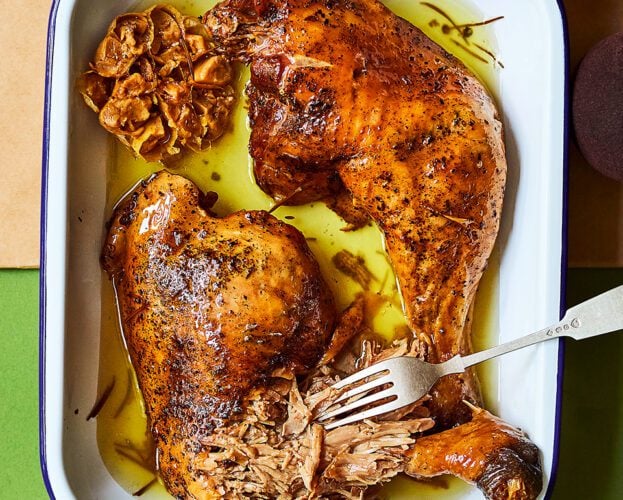 Slow cooker turkey leg confit