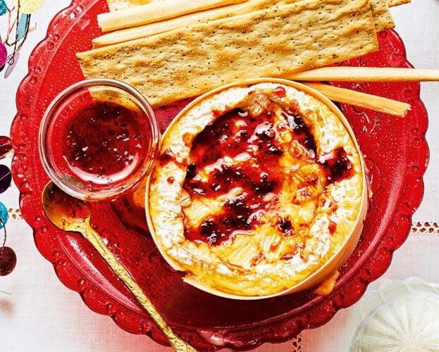 Baked camembert with harissa honey