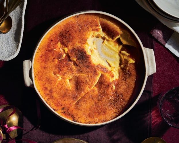 Passion fruit and coconut crème brûlée