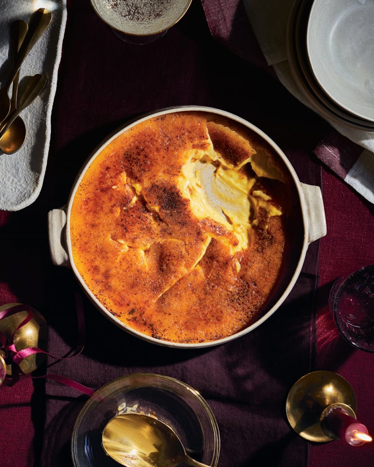Passion fruit and coconut crème brûlée