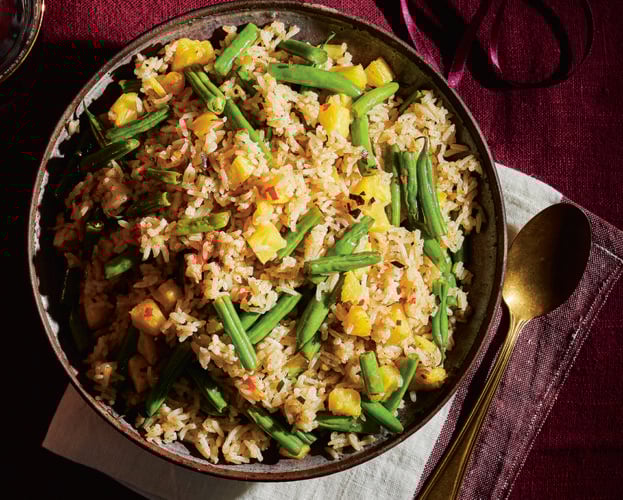 Pineapple and green bean rice