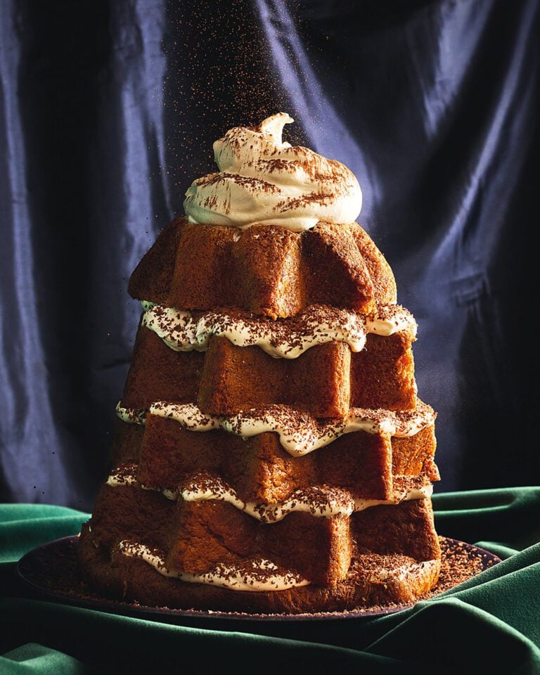 Pandoro tiramisu tree cake