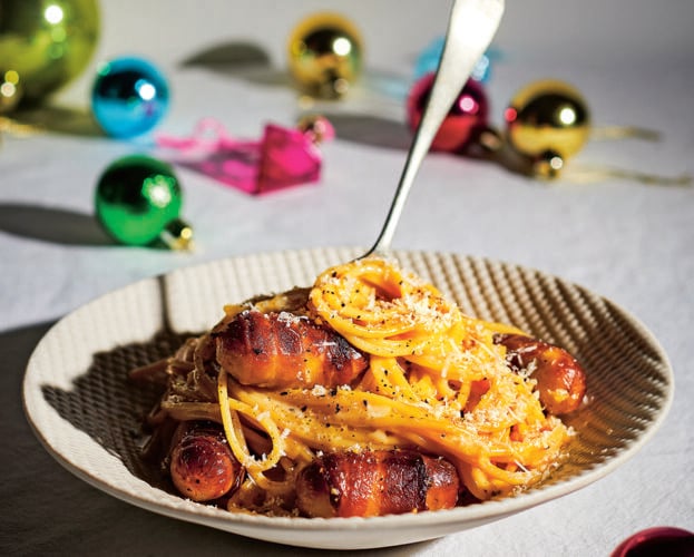 Pigs in blankets carbonara