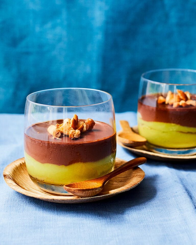 Avocado mousse and chocolate ganache