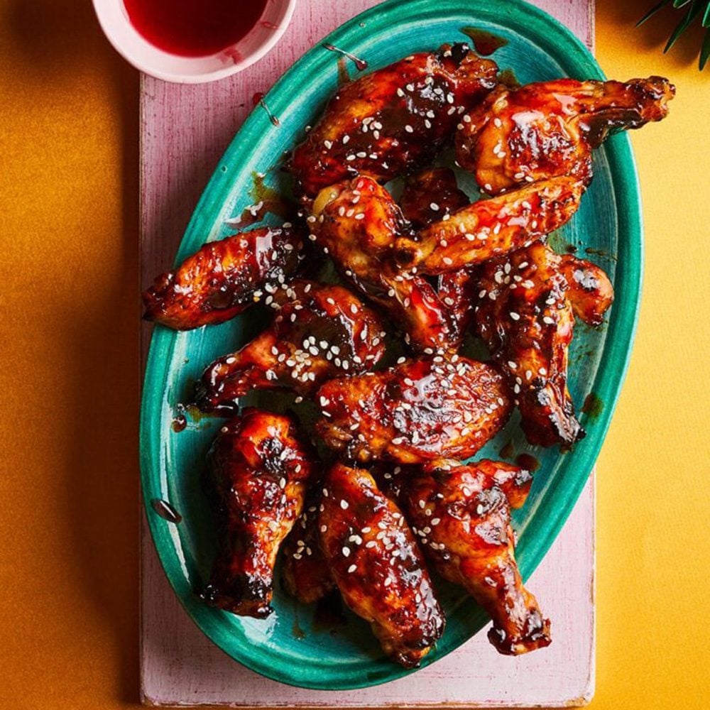 Air fryer cranberry chicken wings