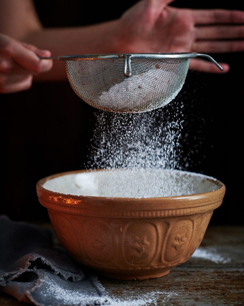 Sifting flour