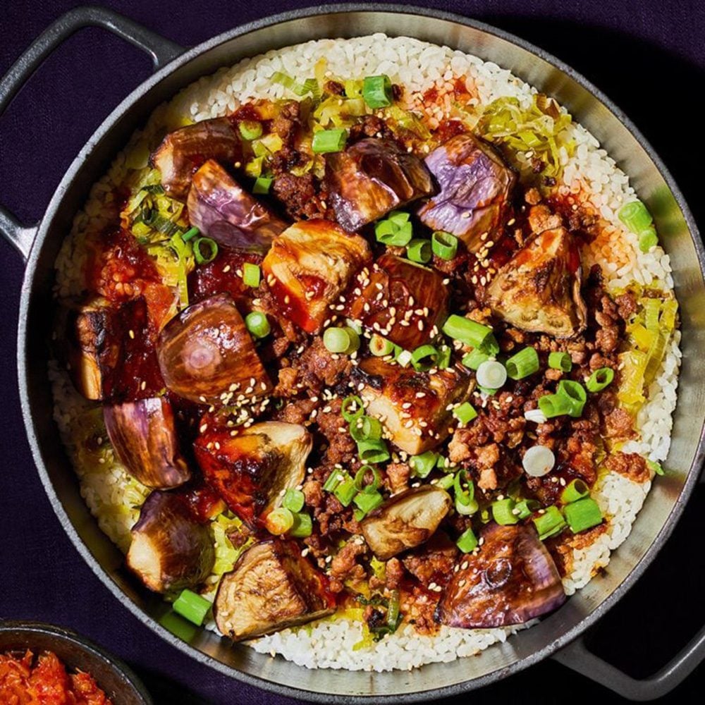 Kyu Jeong Jeon and Duncan Robertson's aubergine sotbap