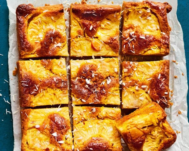 Spiced brown butter and pineapple blondies