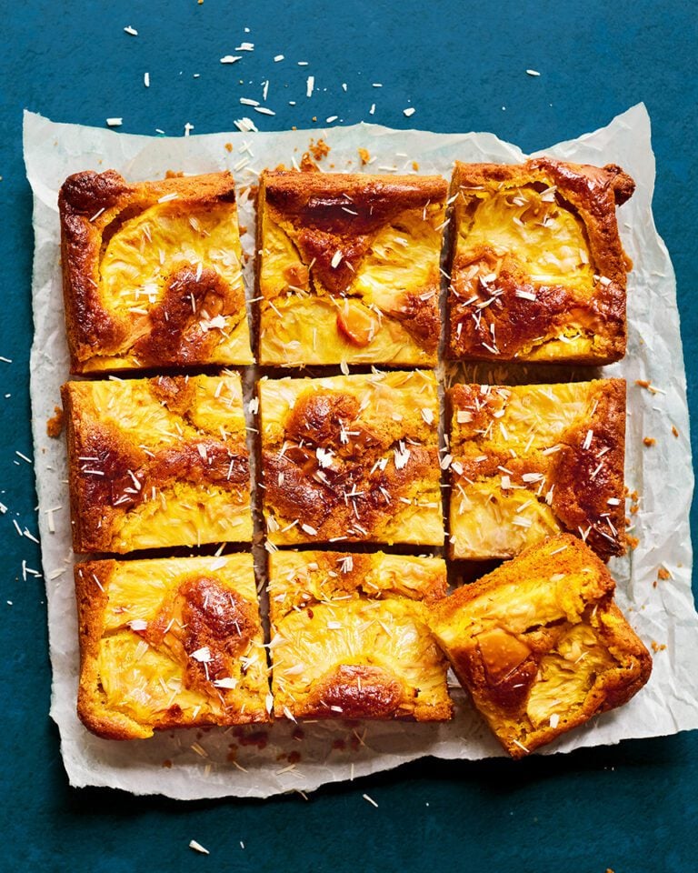 Spiced brown butter and pineapple blondies