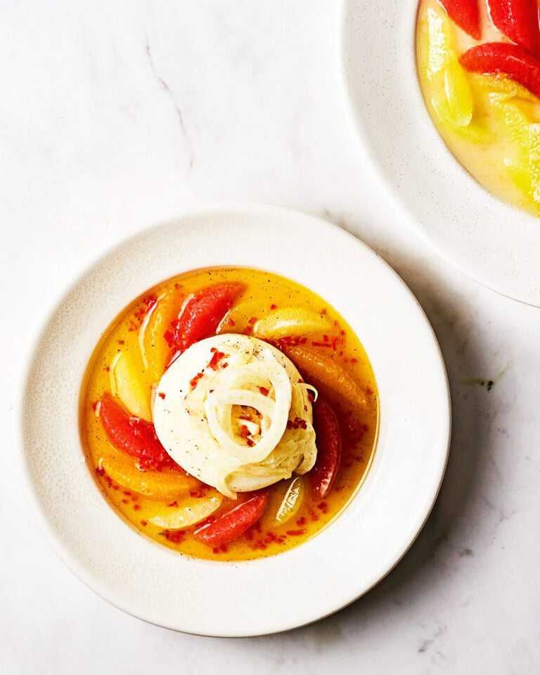 Adam Byatt’s citrus, fennel and burrata salad