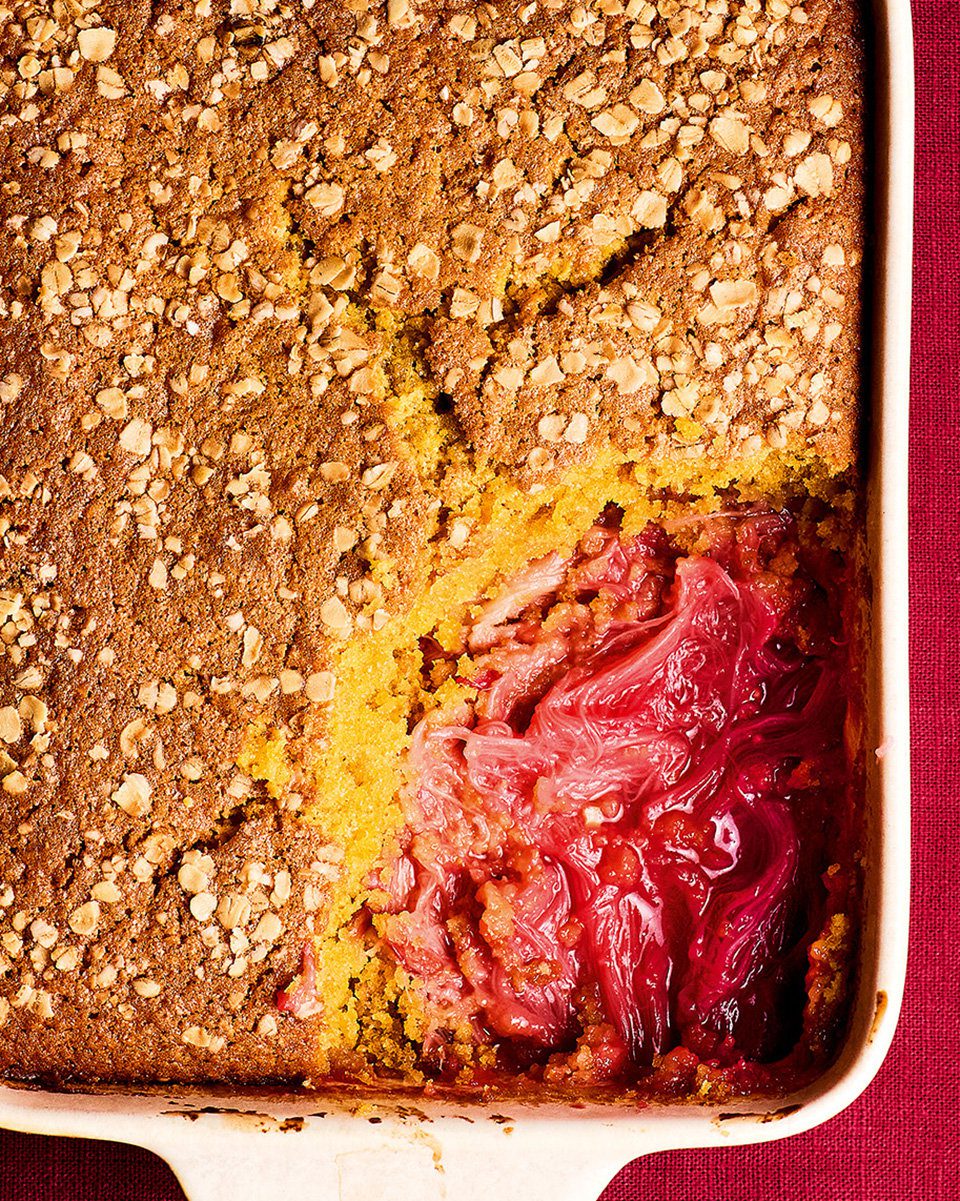 Rhubarb and oat sponge pudding - delicious. magazine