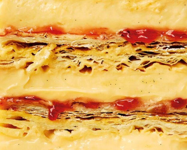 Custard jam slice
