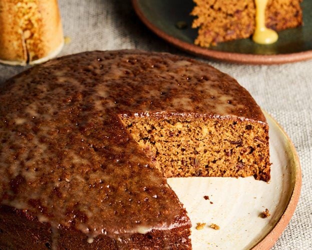 Sticky date and Guinness pudding with warm whiskey sauce