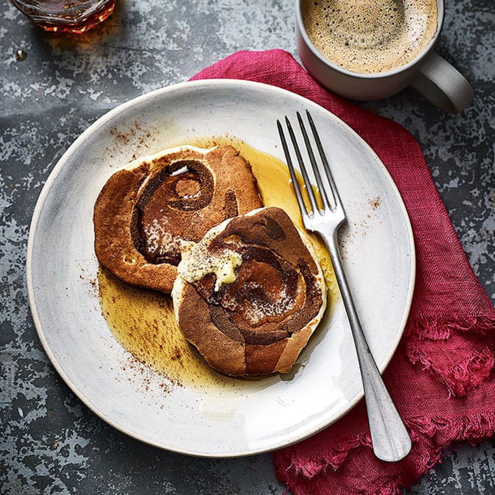 Cinnamon-swirl pancakes