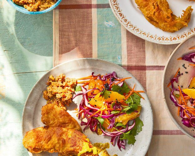 Asma Khan's fish pakoras