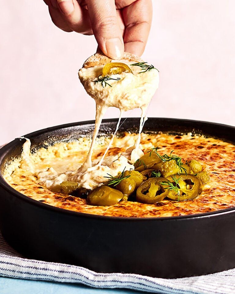 Three cheese and pickle dip