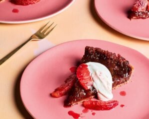 Orange hot cross bun treacle tart