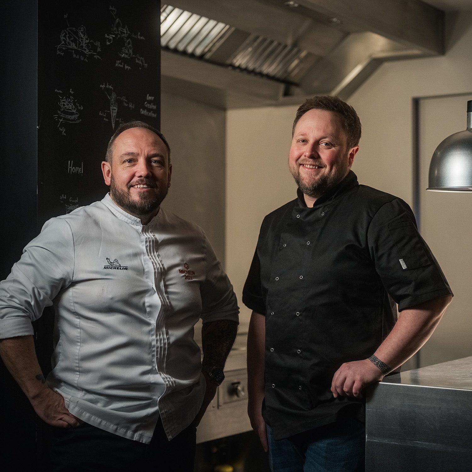 James Sommerin (left) with TfW head chef Mark Roberts