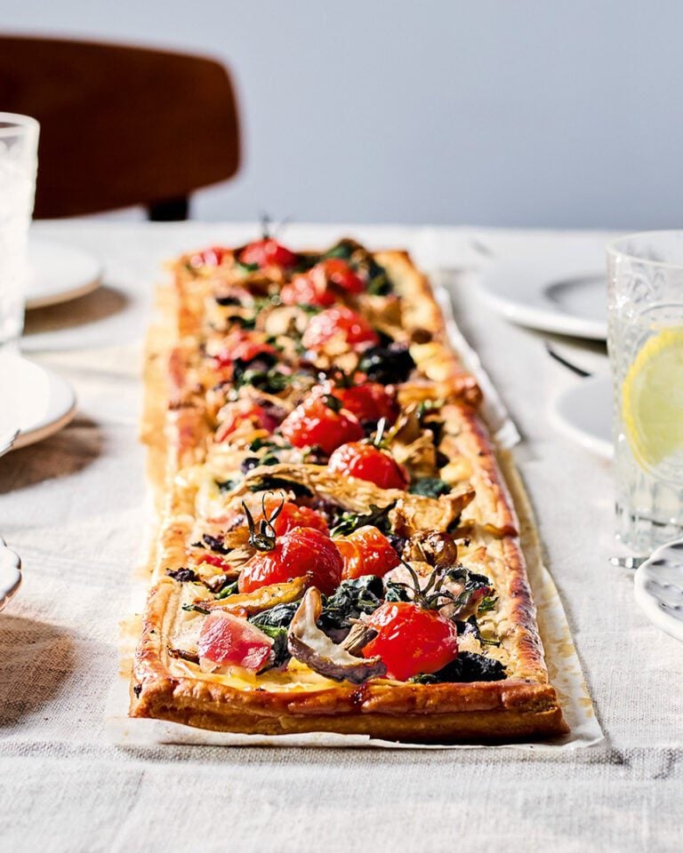 Giant ‘table-runner’ puff pastry breakfast tart
