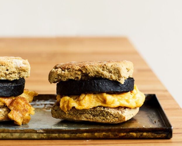 Barley bannock breakfast sandwiches
