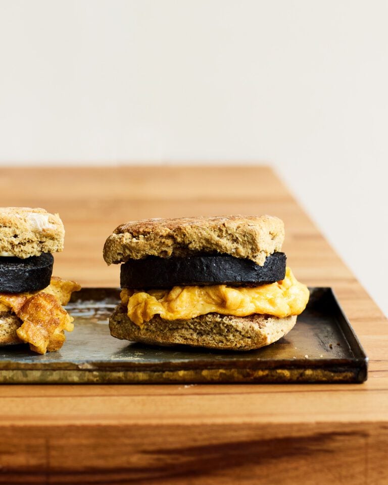 Barley bannock breakfast sandwiches