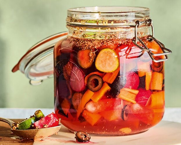 Elderflower giardiniera (Italian-style pickled vegetables)