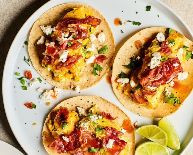 Crispy Parma Ham breakfast tacos