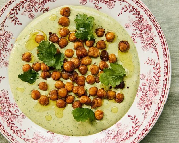 Smoky chickpeas with coriander tahini